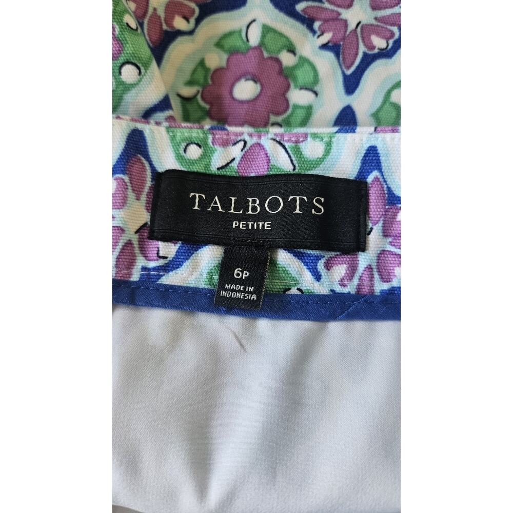 Talbots Skirt Size PETITE 6 Geometric Lined Multicolor Side Zip - Picture 6 of 6